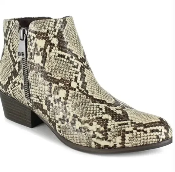 Unionbay Natural Snakeskin Tabby Boots 6 NWOT Ankle Booties Tan Brown Western
