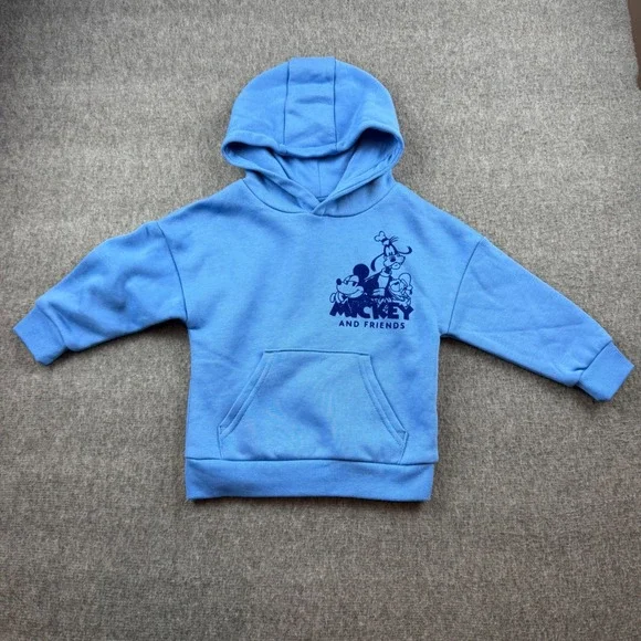 Disney Mickey and Friends Kids Hoodie 1.5-2Y‎ Blue Graphic Pullover Sweatshirt