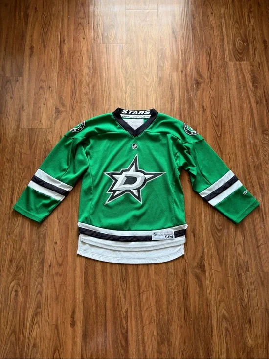 Reebok Green, White & Black Dallas Stars Hockey Jersey