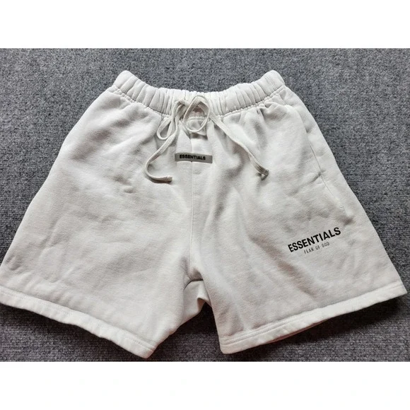 Essentials Fear Of God Shorts Men's Size Small White Cotton Blend Drawstring EUC