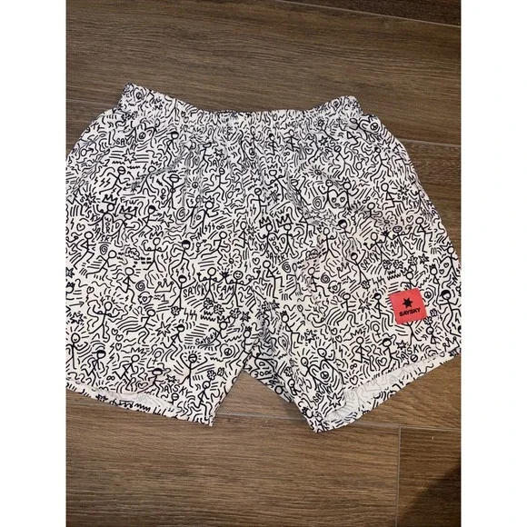 Saysky Men's Contemporary Cartoon Pace Running Shorts 5