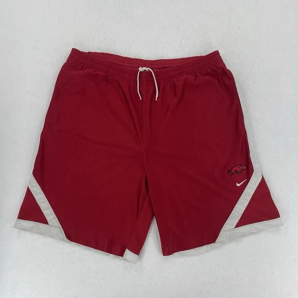 Vintage Nike Shorts Arkansas Razorbacks Mens M Red Satin Dazzle Retro Activewear