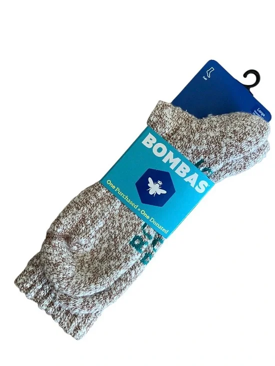 Bombas Women/ Men's Marled Crew Socks - Brown/White