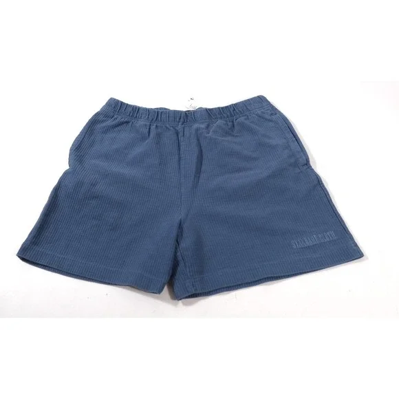 Standard Cloth Shorts Mens M Blue Ribbed Knit Elastic Waist Casual