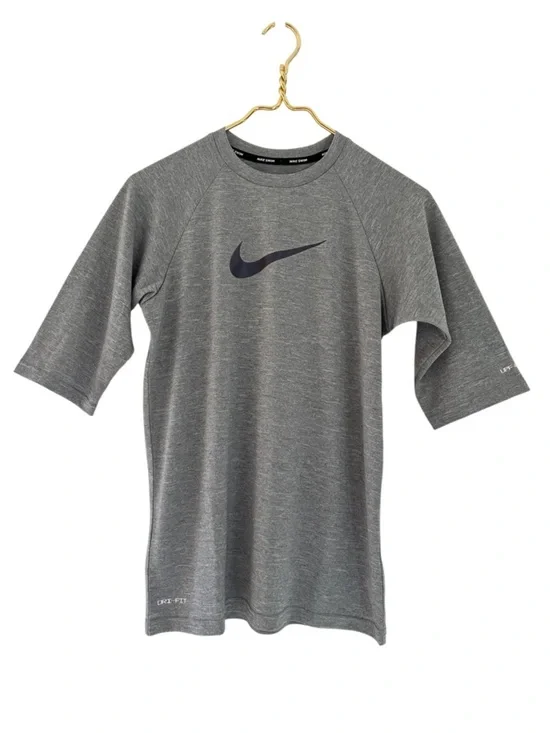 Nike Swim Dri-FIT UPF 40+ Rash Guard Gray Boys XL NWT