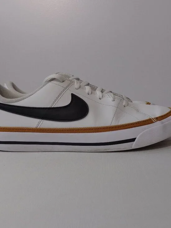 Nike Court Legacy (GS) Kids 5Y White/Black/Desert Ochre Leather Low‎ DA5380-102