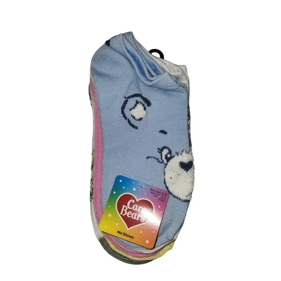Care Bears No Show Socks 5 Pair Pack‎ Women's Shoe Size 4-10 Sock 9-11 New
