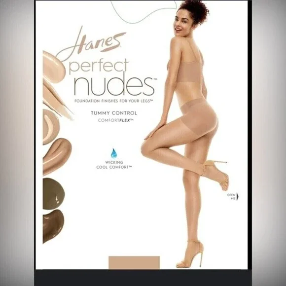 Hanes Silk Reflections Women's Perfect Nudes Control Top Pantyhose. Size 1/2x.