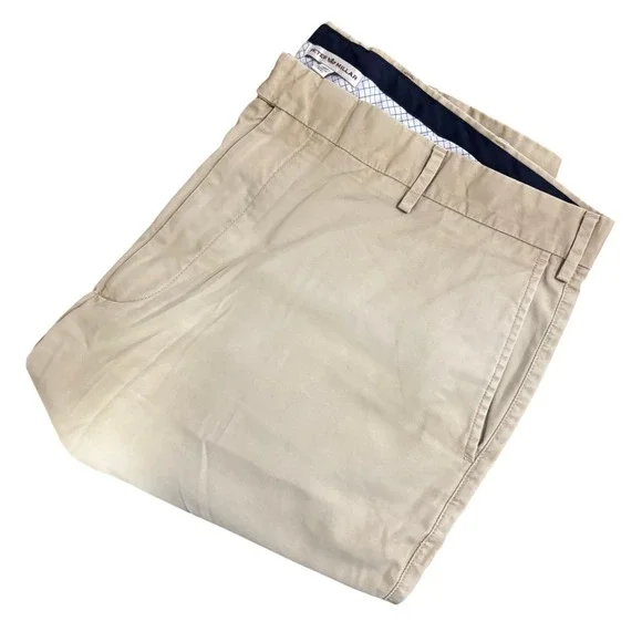 PETER MILLAR Golf Shorts Mens 40 Khaki Pine Valley Cotton Chino Club Logo