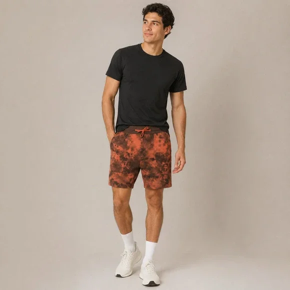 Lululemon Textured Tech Shorts Diamond Dye Warm Coral Mens Small 7