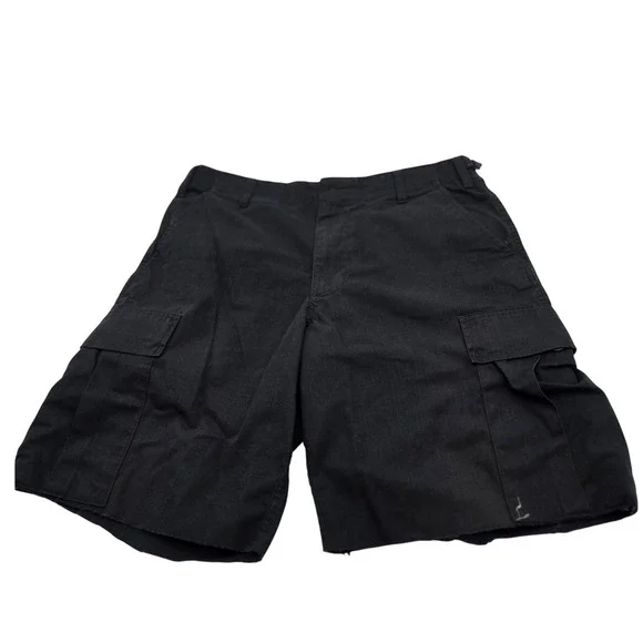 TRU-SPEC Cargo Shorts Men Medium Regular Black Tactical Utility Cut Off Workwear