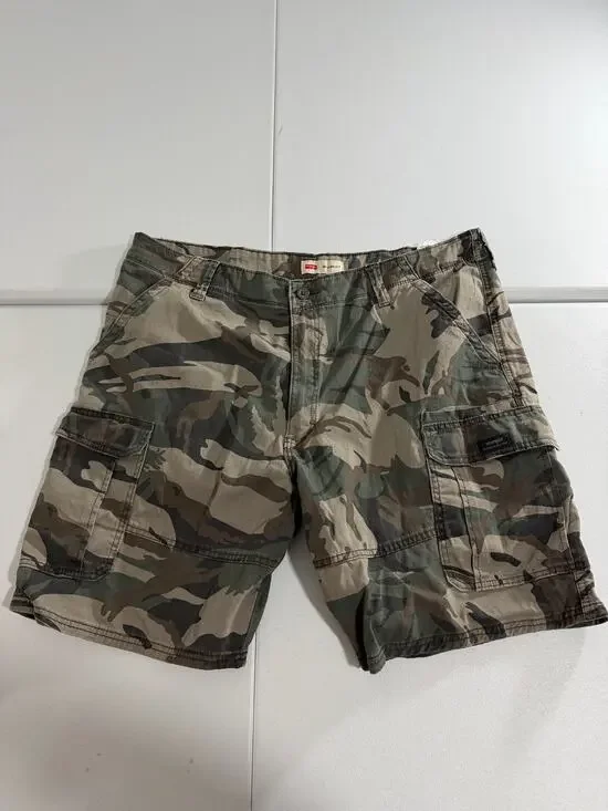 Wrangler Relaxed Fit Cargo Shorts Mens 40 Camo Camouflage Cotton Casual