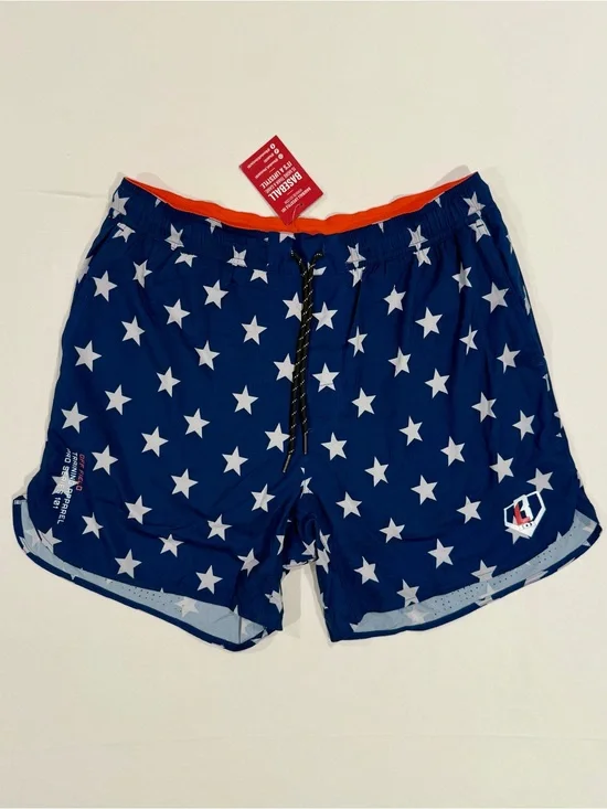 New Baseball Lifestyle 101 Pro Series Shorts Mens XL Freedom Liner Lined Stars