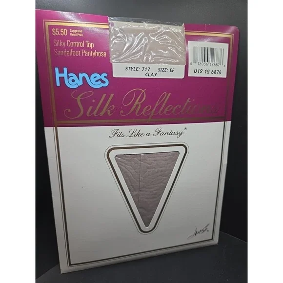 Hanes‎ Silk Reflections Pantyhose Size EF Style 717, Clay Control Top