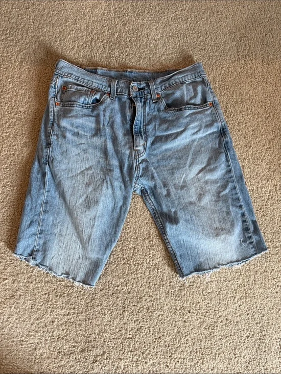 Levi's 511 Light Wash Blue Denim Cutoff Shorts | Men's 32