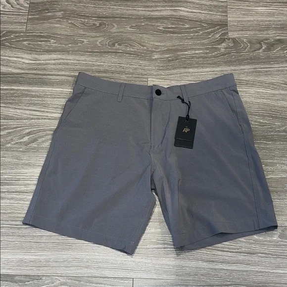 Across The Pond Slate Gray Men's Flat Front Shorts