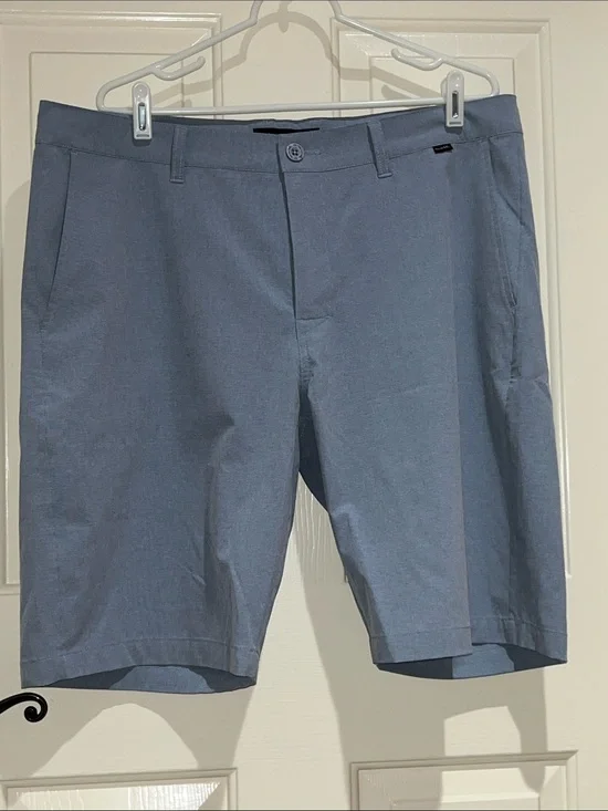 Travis Mathew Slate Blue Flat-Front Chino Shorts