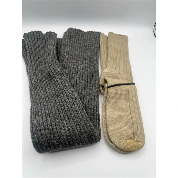 Womens Chunky Leg Warmers Gray Winter‎ Knit Wool Casual Ballet & Gold Toe Socks