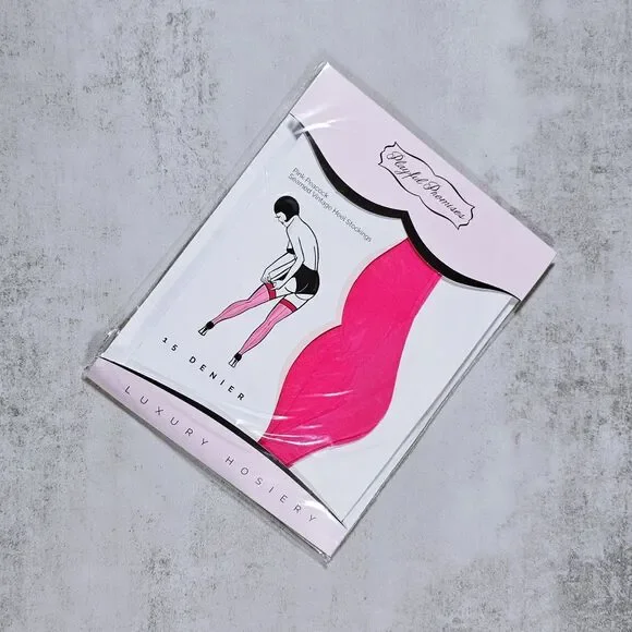 Playful Promises Sheer Classic Seamed Stockings, Hot Pink, Size XL