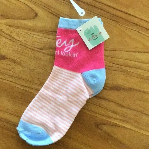 Hey Good Lookin’ Vibrant Pink and Blue Ankle Socks - NWT
