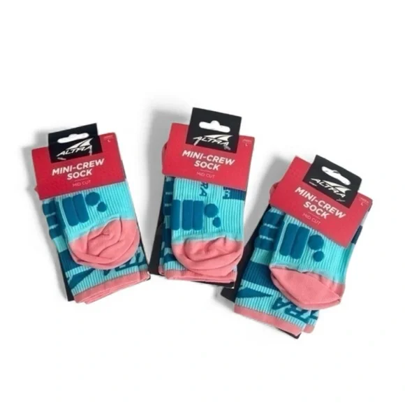 NWT Set of‎ 3 Altra Unisex Mini-Crew Performance Socks Size Large