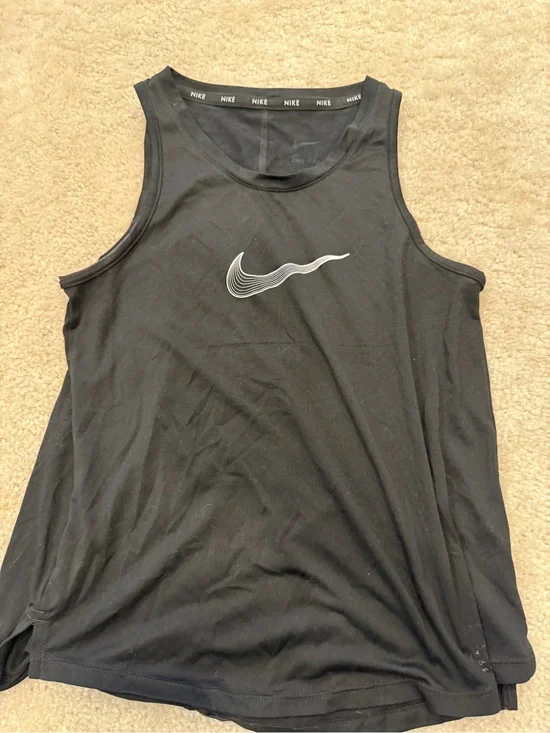 Nike Black Tank Top with White Swoosh