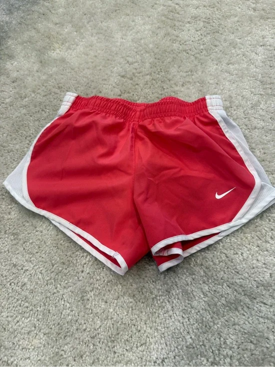 Nike Girl’s Red/Pink Athletic Shorts with White Accents and Liner