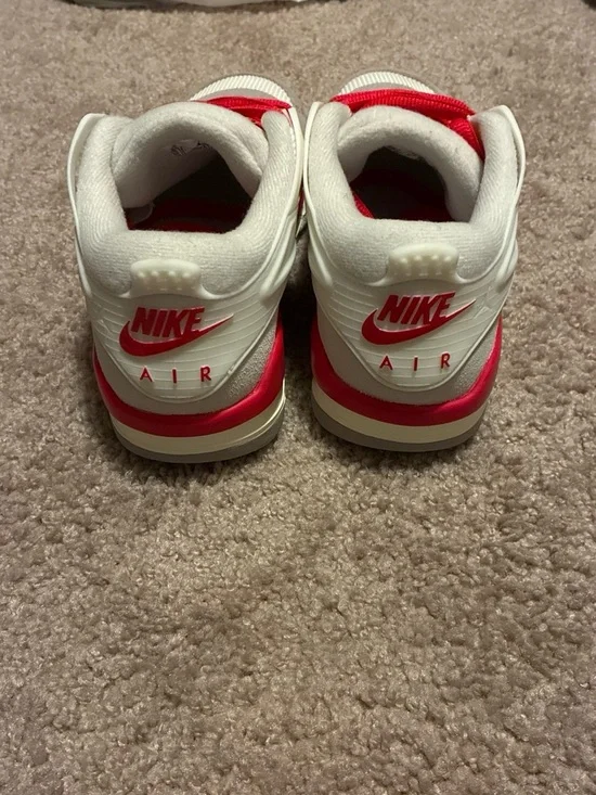 Jordan Kids White and Red Air Sneakers - Youth Athletic Shoes