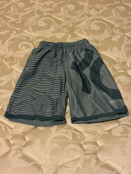 Nike Grey Athletic Shorts with Wave Pattern