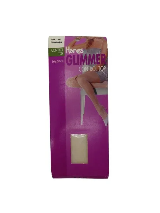 Hanes Glimmer Control Top AB Champagne OA418 2005 Hosiery Tights NEW Women Y2K