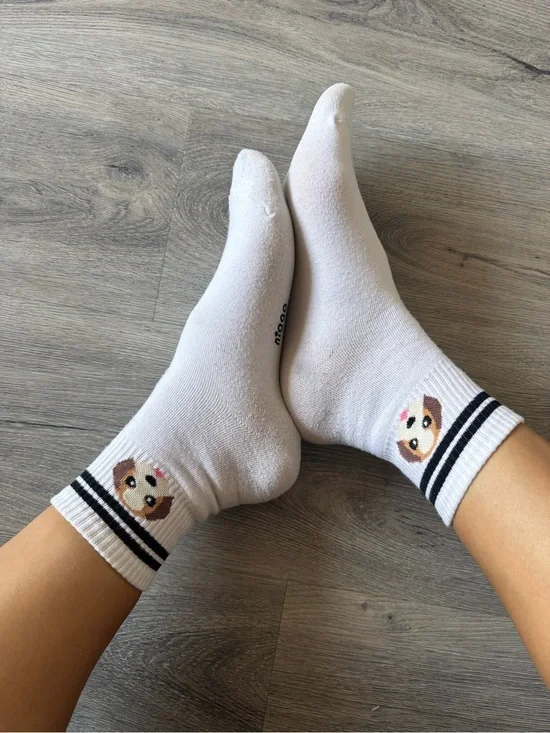 Dog Print Mini Crew Socks