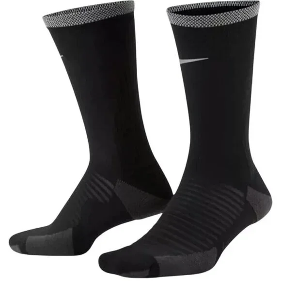 NWT Nike Spark Cushioned Crew Black Running Socks