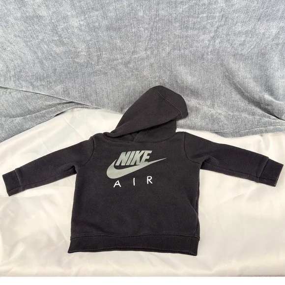 Nike Air Hoodie Kids 18M Black Cotton Blend Regular Fit Logo Pullover Sweatshirt