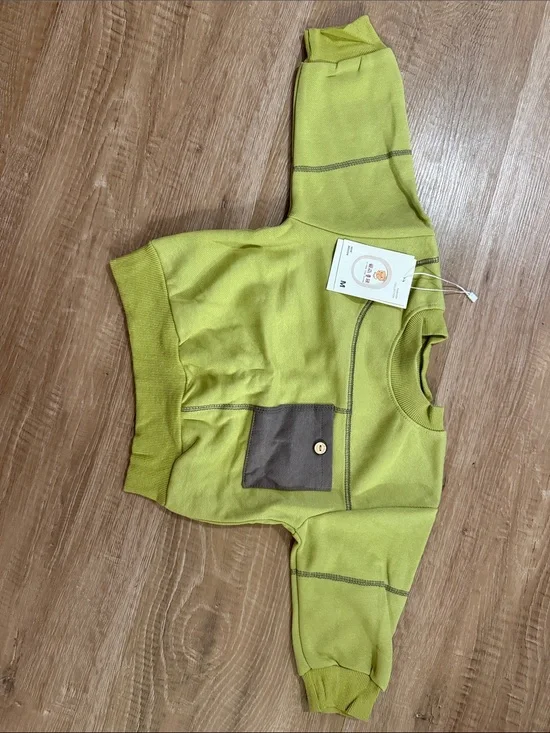Lime Green Kids Sweatshirt with Contrast Pocket