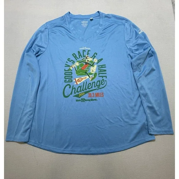 Run Disney 2025 Goofy Challenge Race And A Half Adult 2X Long Sleeve Blue