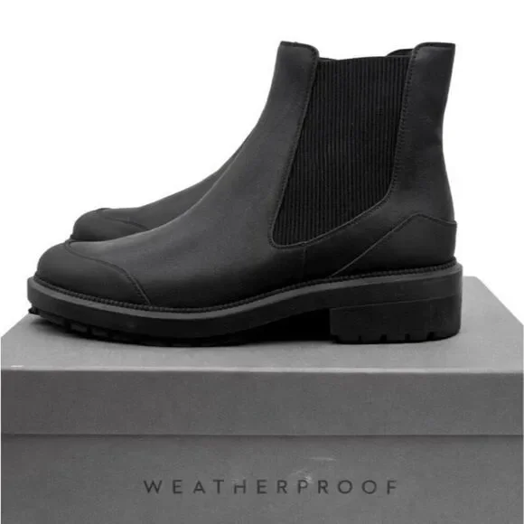 Aquatalia Leila Calf Leather Lug Sole Chelsea Boots Waterproof Women 9 Italian