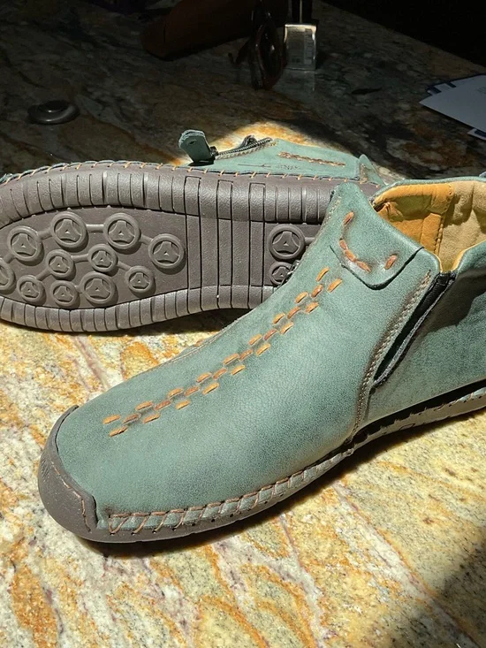 Womans Casual Slip-On Suede Moccasin - turquoise Green