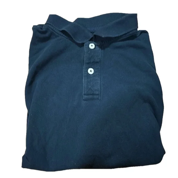 Wonder Nation boy 14/16 collared short sleeve polo shirt navy blue with 2 button