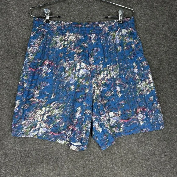 Lululemon Pace Breaker Shorts Mens L Blue Speed Floral Poolside 7
