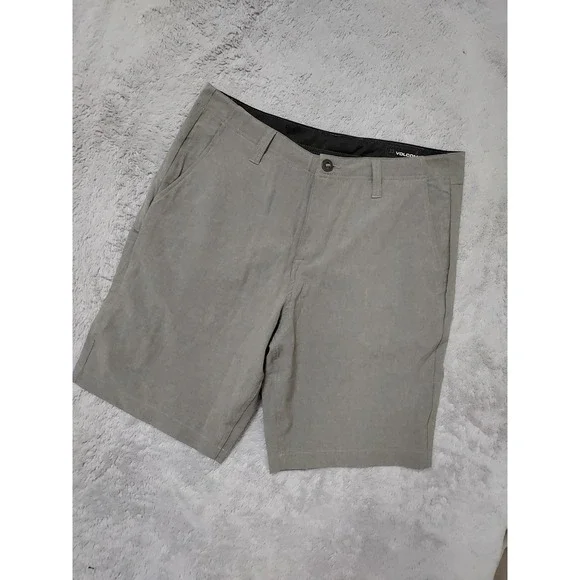 Volcom Shorts Mens 33 Hybrid Boardwalk Chino Heather Gray Surfing Swim Casual