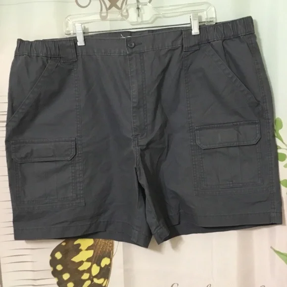 Savane Hiker Shorts Mens Size 44 Dark Grey Cargo Elastic Travel Flat Front