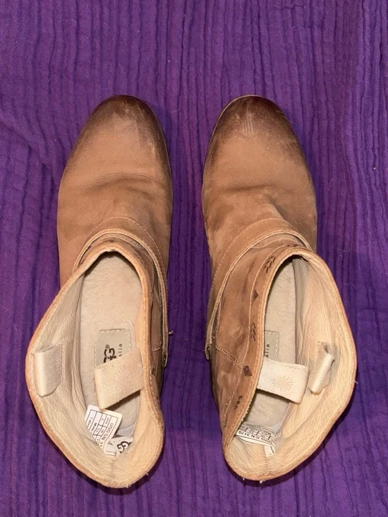 UGG Women's Tan Suede Ankle Booties