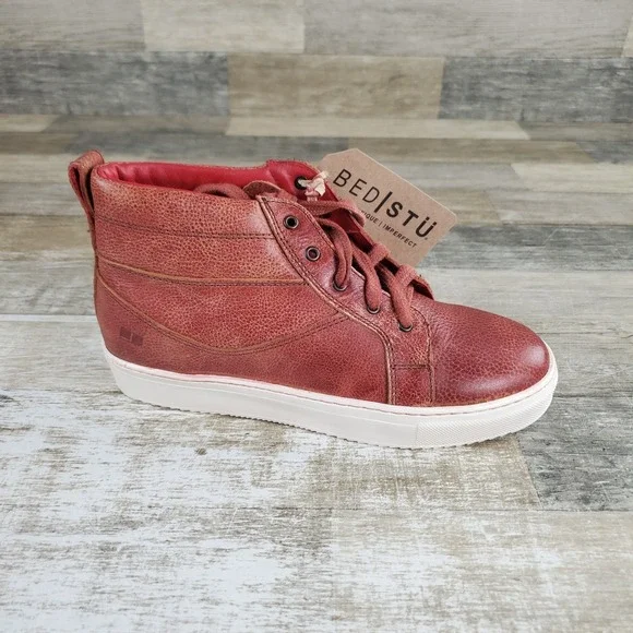 Bed Stu Rossela Womens Ankle Boots Sz 6 Adobe Lux Leather Lace Up‎ Round Toe