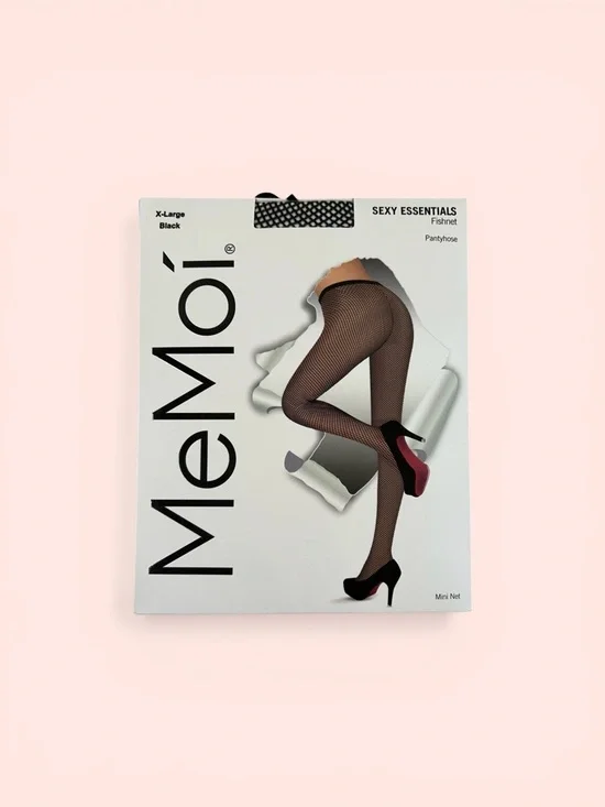 MeMoi Women's Size X-Large Black Fishnet Pantyhose
