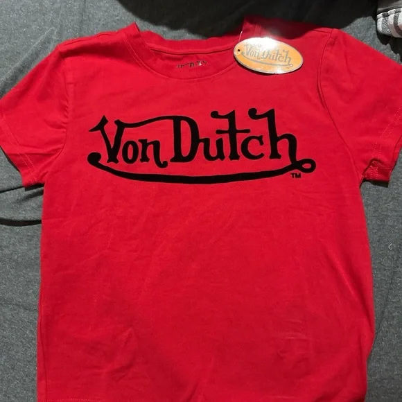 Von Dutch women Red Logo T-Shirt