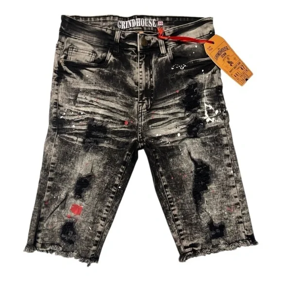 Sz 30 paint splash denim jean shorts
