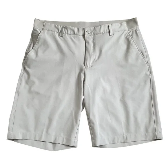 Greg Norman Shark Mens Golf Shorts Beige Stone Stretch Flat Front Size‎ 36