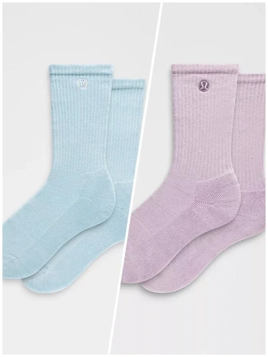 Lululemon 2-pack Crew Socks^ - Lilac and Light BLue