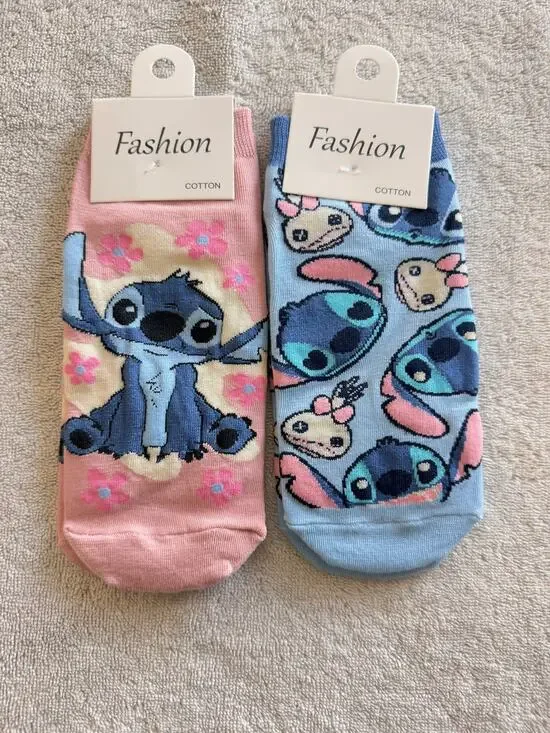 Set of 2 pair of ankle socks of Stitch one size fit shoe size 5-10