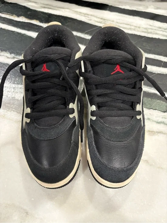 Kids Nike Air Jordan Flight Black Leather Sneakers - WORN ONCE!